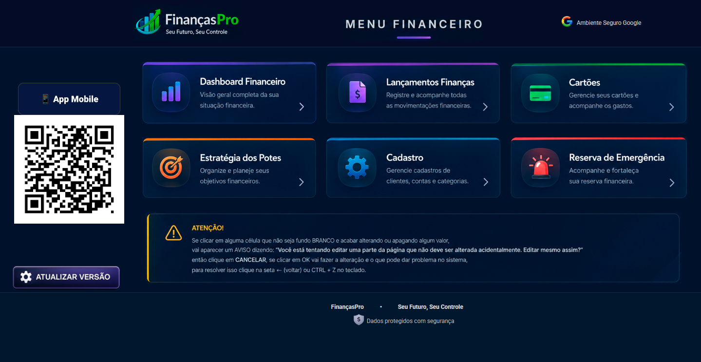 Menu Financeiro